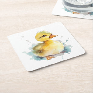 Dessous-de-verre Carré En Papier Dessous de verre papier d'aquarelle pour canard bé