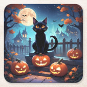 Dessous-de-verre Carré En Papier dessous de verre papier halloween (Devant)