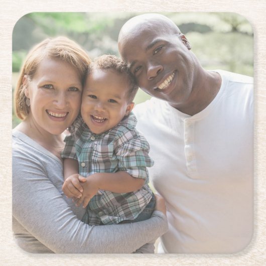 Dessous-de-verre Carré En Papier Dessous de verre photo personnalisé (Devant)