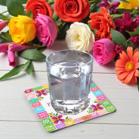Dessous de verre pour Baby Shower Floral Art Popul