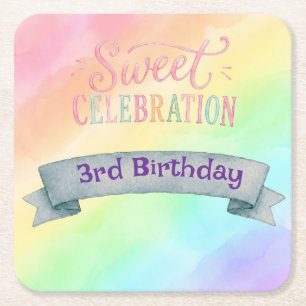 Dessous-de-verre Carré En Papier Dessous de verre pour fête d'anniversaire Candylan