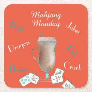 Dessous-de-verre Carré En Papier Dessous de verre pour fête de Mahjong
