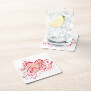 Dessous-de-verre Carré En Papier Dessous de verre pour la Saint-Valentin