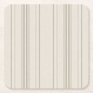 Dessous-de-verre Carré En Papier Dessous de verre rayés beige doux