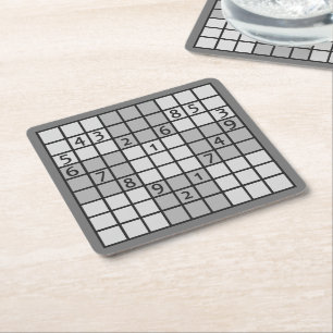 DESSOUS-DE-VERRE CARRÉ EN PAPIER DESSOUS DE VERRE SUDOKU