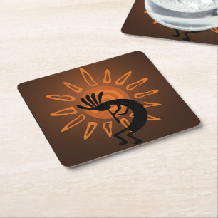 Dessous-de-verre Carré En Papier Dessous de verre Sun Rustic de Kokopelli Sud-Ouest