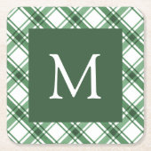 Dessous-de-verre Carré En Papier Dessous de verre vert et blanc (Devant)