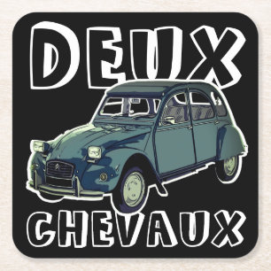 Dessous-de-verre Carré En Papier Deux Chevaux