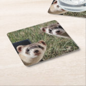 Dessous-de-verre Carré En Papier Deux furets (Incliné)