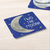 Dessous-de-verre Carré En Papier Deux La Lune 2ème anniversaire (Incliné)