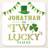 Dessous-de-verre Carré En Papier Deux Lucky St. Patrick's Day 2e anniversaire (Devant)
