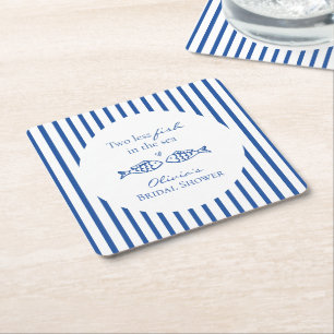 Dessous-de-verre Carré En Papier Deux poissons de moins dans la mer Fête de mariage