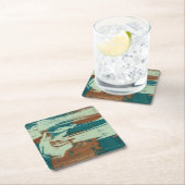 Dessous-de-verre Carré En Papier Deux vers le nord (En situation)