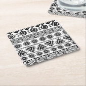 Dessous-de-verre Carré En Papier Deuxième ethnie tribale, motif sans coutures. (Incliné)