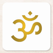 Dessous-de-verre Carré En Papier Devanagari om - Blanc (Devant)