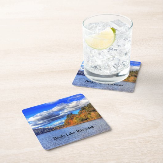 Dessous-de-verre Carré En Papier Devil's Lake, Wisconsin (En situation)