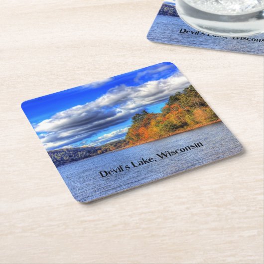 Dessous-de-verre Carré En Papier Devil's Lake, Wisconsin (Incliné)