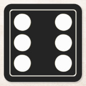 Dessous-de-verre Carré En Papier DICE numéros de pips blanc 6 + votre backgr. (Devant)