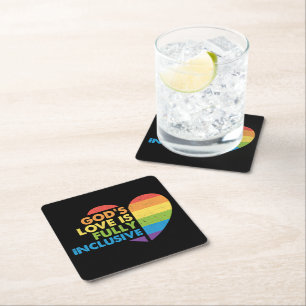 Dessous-de-verre Carré En Papier Dieu Gay Chrétien Lgbt