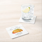 Dessous-de-verre Carré En Papier Dîner de répétition Amour et Tacos (En situation)