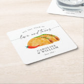 Dessous-de-verre Carré En Papier Dîner de répétition Amour et Tacos (Incliné)