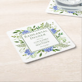 Dessous-de-verre Carré En Papier Dîner de répétition Blue Hydrangea (Incliné)