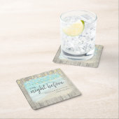 Dessous-de-verre Carré En Papier Dîner de répétition de plage Mariage rustique (En situation)
