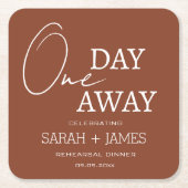 Dessous-de-verre Carré En Papier Dîner De Répétition En Terracotta Élégant Un Jour (Devant)