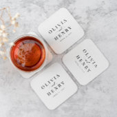 Dessous-de-verre Carré En Papier Dîner de répétition Mariage classique élégant