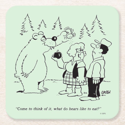 Dessous-de-verre Carré En Papier Dîner d'ours (Devant)