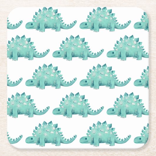 Dessous-de-verre Carré En Papier Dinosaur Stegosaurus motif (Devant)