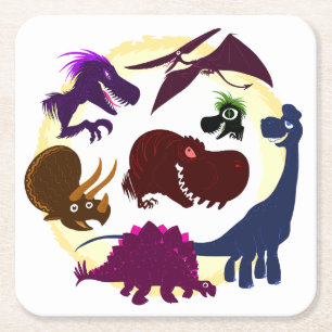 Dessous-de-verre Carré En Papier Dinosaures