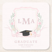 Dessous-de-verre Carré En Papier Diplôme de monographie de coquette (Devant)