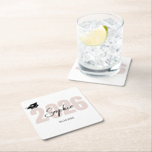 Dessous-de-verre Carré En Papier Diplômé(e)s sur mesure Promotion 2026
