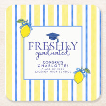 Diplômé fraîchement Aquarelle Citron Graduation