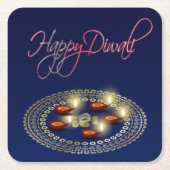 Dessous-de-verre Carré En Papier Diwali heureux Ganesha Rangoli - dessous de verre (Devant)