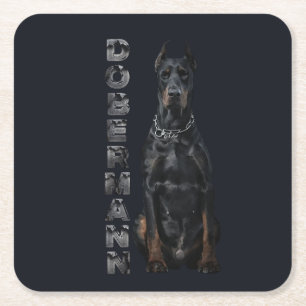Dessous-de-verre Carré En Papier Doberman Pinscher