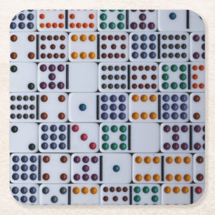 Dessous-de-verre Carré En Papier Dominos Numéros Jeu