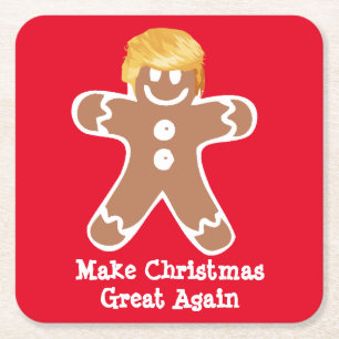 Dessous-de-verre Carré En Papier Donald Trump Gingerbread homme
