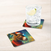 Dessous-de-verre Carré En Papier Donkey de Noël 3 (En situation)