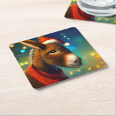 Dessous-de-verre Carré En Papier Donkey de Noël 3 (Incliné)