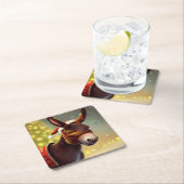 Dessous-de-verre Carré En Papier Donkey de Noël 4 (En situation)