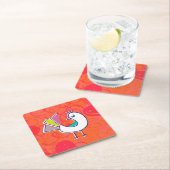 Dessous-de-verre Carré En Papier Doodle Bird (En situation)