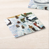 Dessous-de-verre Carré En Papier Dormir et creuser (Incliné)