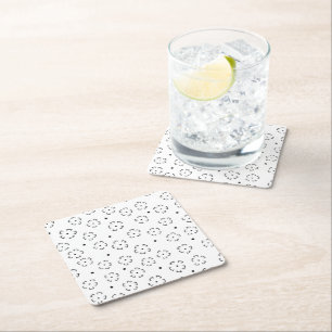 Dessous-de-verre Carré En Papier Dossier de fleurs personnalisé pour anniversaire