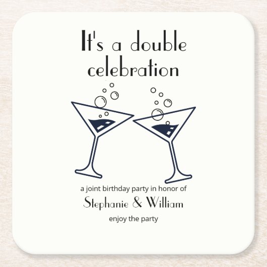 Dessous-de-verre Carré En Papier Double blanche moderne célébrations Anniversaire c (Devant)