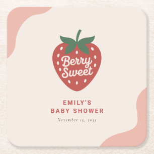 Dessous-de-verre Carré En Papier Douce Fête de Bébé Mignonne aux Fruits Rouges