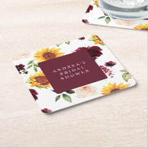 Douche de Mariée d'Automne Tournesols & Roses Bour