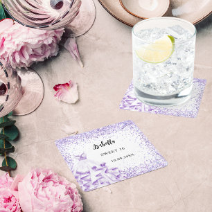 Dessous-de-verre Carré En Papier Doux 16 robe violette blanche
