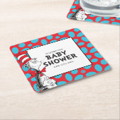 Dessous-de-verre Carré En Papier Dr. Seuss Cat dans le Baby shower Casquette (Incliné)